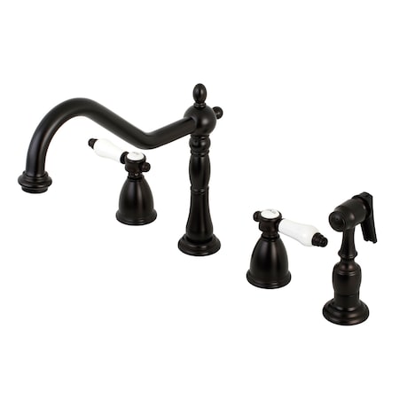 Kingston Brass Widespread Kitchen Faucet, Oil Rubbed Bronze KB1795BPLBS